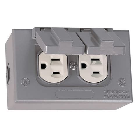 all weather metal outlet box ok outside|outside outlet plastic receptacle box.